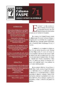 Revista Cálamo FASPE : lengua y literatura españolas. Núm. 71, 2023 | Biblioteca Virtual Miguel de Cervantes