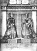 Grabado de G. de Avibus en el que se representa a Mara Tudor de Inglaterra y Mara de Portugal, mujeres de Felipe II. Galera de Estampas de la Biblioteca Nacional, Madrid