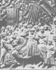 Relieve de la sillería del coro de la catedral de Toledo, donde aparecen los Reyes Católicos a caballo