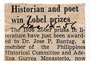 Noticia de prensa sobre los premios Zóbel.
