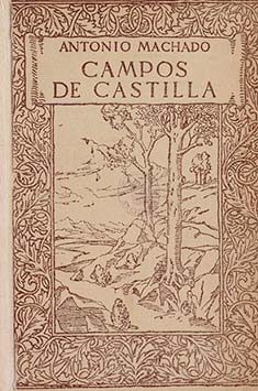 Cubierta de «Campos de Castilla», Madrid, Renacimiento, 1912 (Fuente: Biblioteca Digital Hispánica).