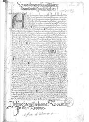 Manuscrito del Cancionero de Baena, obra medieval del siglo XV.