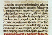 Página de «Vita Christi», de Francesc Eiximenis. Fue el primer libro impreso en Granada, por encargo de Hernando de Talavera, para adoctrinar a los conversos.