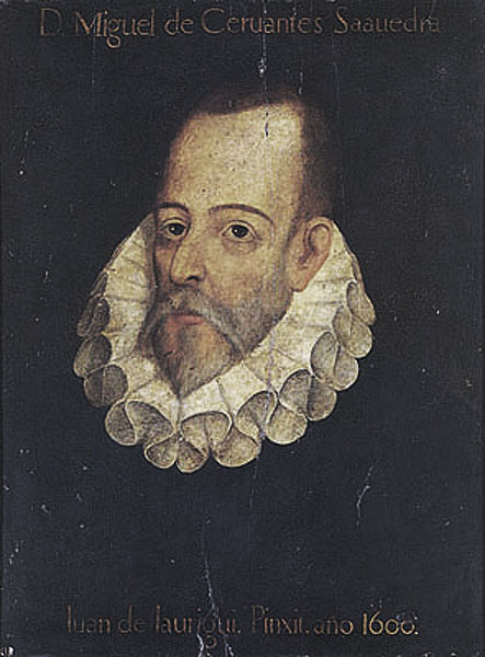  Retrato de Miguel de Cervantes  (?) de Juan de Jáuregui. 
 Alonso Zamora Vicente,  Historia de la Real Academia Española , Madrid, Espasa, 1999,  p.  12. 