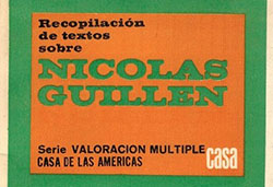 Portada de «Recopilación de textos sobre Nicolás Guillén», La Habana, Casa de las Américas, 1974