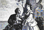 Ilustraciones de <em>Óscar y Amanda o los descendientes de la abadía</em> (1868).