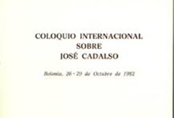 Cubierta del volumen de las Actas del Coloquio internacional sobre José Cadalso, celebrado en Bolonia, entre el 26 y el 29 de octubre de 1982. Abano Terme, Piovan editore, 1985.