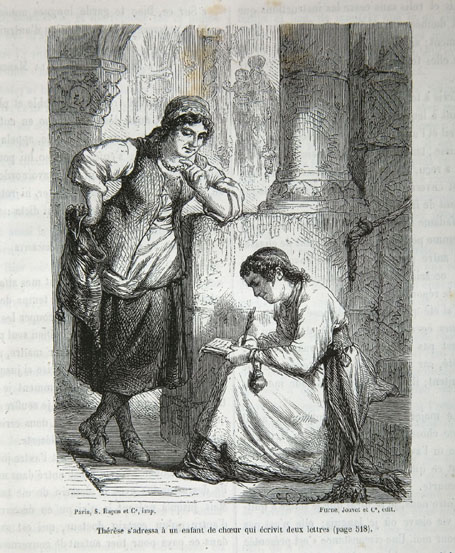 Thérèse s'adressa à un enfant de choer qui écrivit duex lettres (page 518).