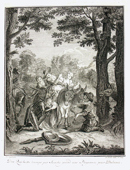 Don Quichotte trompé par Sancho prend une Paysanne pour Dulcinée.