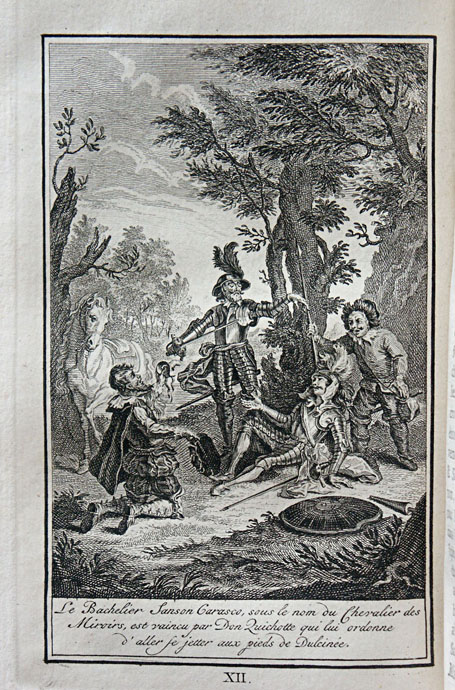 Le Bachelier Sanson Carasco, sous le nom du Chevalier des Miroirs, est vaincu par Dom Quichotte qui lui ordonne d'aller se jetter aux pieds de [...]