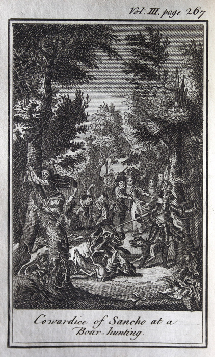 Cowardice of Sancho at a Boar-hunting.