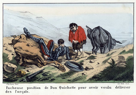 Facheuse position de Don Quichotte pour avoir voulu délivrer des forçats.