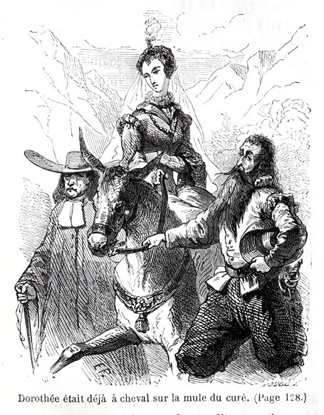 Dorothée était déjà à cheval sur la mule du curé (Page 128.)