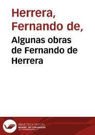 Algunas obras de Fernando de Herrera