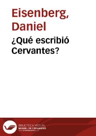 ¿Qué escribió Cervantes?