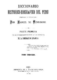 Diccionario histórico-biográfico del Perú. Tomo 3
