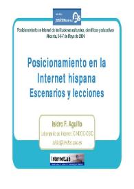 Posicionamiento en la Internet hispana : escenarios y lecciones