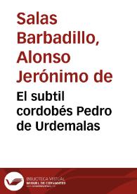El subtil cordobés Pedro de Urdemalas