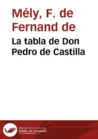 La tabla de Don Pedro de Castilla