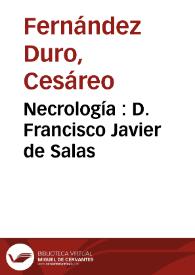 Necrología : D. Francisco Javier de Salas
