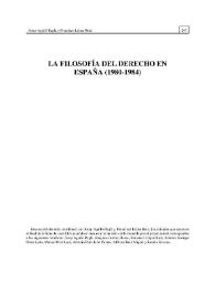 La filosofía del Derecho en España (1980-1984)
