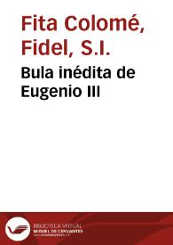 Bula inédita de Eugenio III