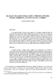 El Baix Vinalopó : población y protección del medio ambiente, tendencias de cambio