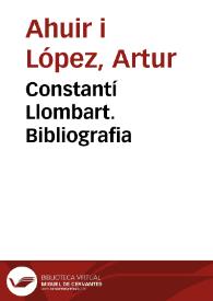 Constantí Llombart. Bibliografia 