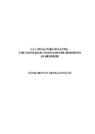 La literatura infantil : las palabras martianas de Herminio Almendros