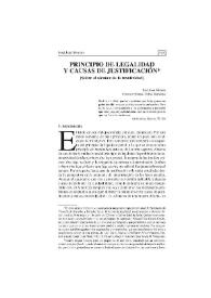 Principio de legalidad y causas de justificación : (Sobre el alcance de la taxatividad)