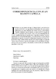 Correspondencia con Juan Ramón Capella
