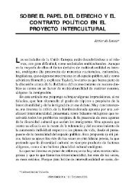 Sobre el papel del derecho y el contrato en el proyecto intercultural