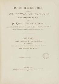 Estudio histórico-crítico sobre los poetas valencianos de los siglos XIII, XIV y XV