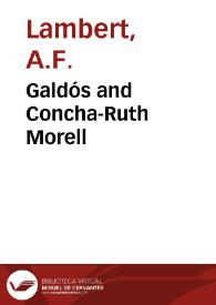 Galdós and Concha-Ruth Morell