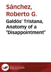 Galdós' Tristana, Anatomy of a 