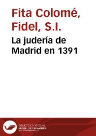 La judería de Madrid en 1391