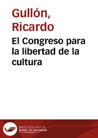 El Congreso para la libertad de la cultura