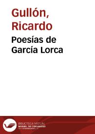 Poesías de García Lorca