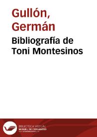 Bibliografía de Toni Montesinos