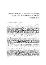 Función semántica o sintáctica: la historia de los tiempos compuestos en español