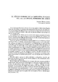 El léxico hispano en la narrativa italiana del XIX, La Spagna, Edmondo de Amicis
