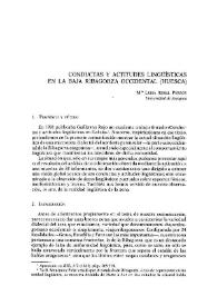 Conductas y actitudes lingüísticas en la Baja Ribagorza occidental (Huesca)