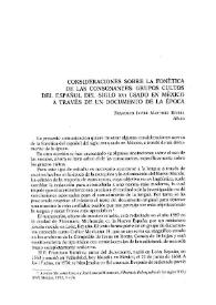 Consideraciones sobre la fonética de las consonantes: grupos cultos del español del siglo XVI usado en México a través de un documento de la época