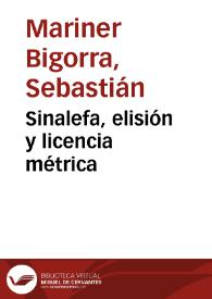 Sinalefa, elisión y licencia métrica