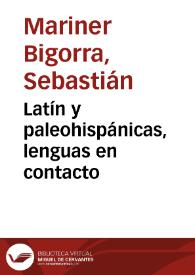 Latín y paleohispánicas, lenguas en contacto