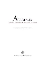 Academia : Boletín de la Real Academia de Bellas Artes de San Fernando. Primer y segundo semestre de 2002. Números 94 y 95. Preliminares e índice