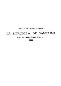 La heredera de Sangumí : Romance original del siglo XII