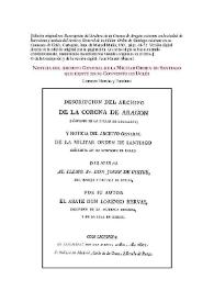 Noticia del Archivo General de la Militar Orden de Santiago que existe en su convento de Uclés
