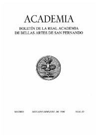 Academia : Boletín de la Real Academia de Bellas Artes de San Fernando. Segundo semestre de 1996. Número 83. Preliminares e índice