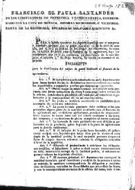 Reglamento para la distribución del millón de pesos destinado al fomento de la agricultura (Bogotá, 28 de mayo de 1825)